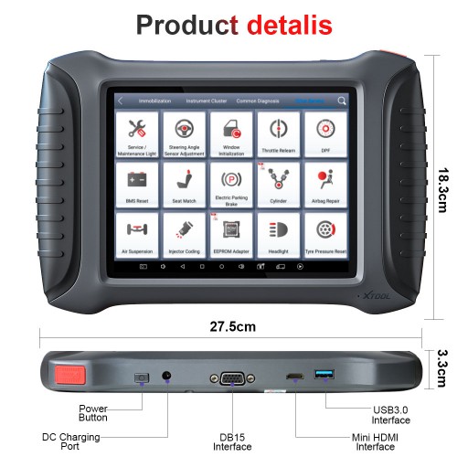 [US/UK/EU Ship NO Tax] XTOOL X100 Pad3 Key Programming Tool with All Systems Diagnosis 22 Reset Functions Injector Coding/ABS Bleeding/BMS/DPF/EPB/EPS