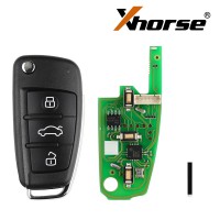 (US/EU/UK Ship) Hot Xhorse Audi A6L Q7 Style Universal Remote Key 3 Buttons XKA600EN 5pcs/lot work with MINI Key Tool/VVDI2