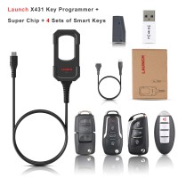 2024 Launch X431 Key Programmer Remote Maker + Super Chip+4 Sets of Smart Keys