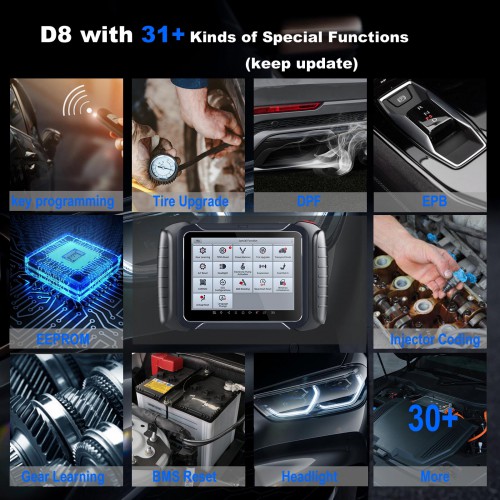 XTOOL D8 Diagnostic Tool Bi-Directional Control ECU Coding Key Programming, OE Full Diagnosis, CANFD Topology Map 3 Years Free Update