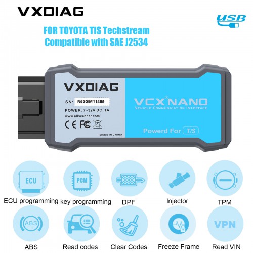 (US/UK/EU Ship No Tax) VXDIAG VCX NANO for TOYOTA Diagnocitc Tool 2000-2024