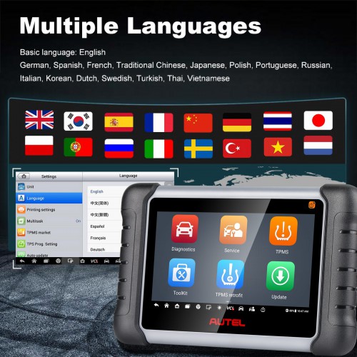 Multi-language Autel MaxiPRO MP808TS MP808Z-TS Full System Diagnose & TPMS Relearn Tool Sensor Programming