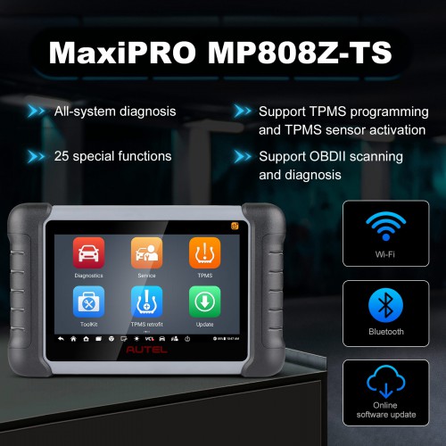 2024 Autel MaxiPRO MP808Z-TS MP808S-TS TPMS Relearn Tool Support Sensor Programming Newly Adds Battery Testing Function