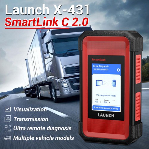 2024 Launch X-431 SmartLink C 2.0 Heavy-duty Truck Module work on PRO5/PRO3/ V+/X431 V+ New HD3 for Commercial / Passenger Add Super Remote Diagnosis