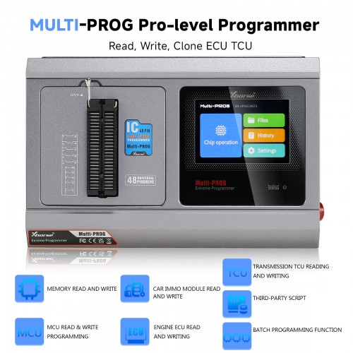 2024 XHORSE Multi-Prog Multi Prog Programmer ECU Gearbox Programmer Update Version of VVDI Prog Support ECU TCU Models with Free MQB48 License