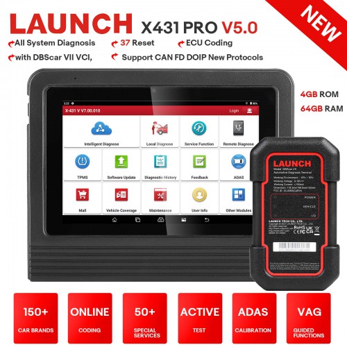 [US/UK/EU Ship] Original Launch X431 V V5.0 Elite Global Version 8 inch Tablet Wifi/Bluetooth with 31+ Special Functions Add CANFD 2 Years Free Update