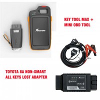 Xhorse VVDI Key Tool Max Device with VVDI MINI OBD Tool and Toyota 8A Non-smart Key Adapter for All Key Lost