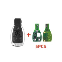 5pcs CG BENZ 08 Version Keyless Go Key 2-in-1 315MHz/433MHz with Key Shell 3 Buttons