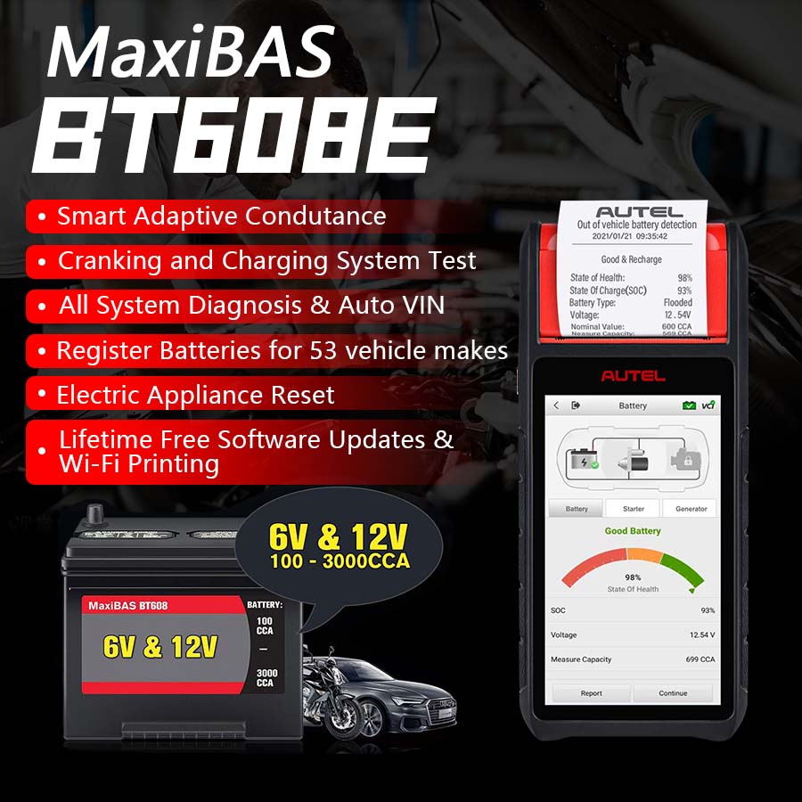  Autel MaxiBAS BT608 BT608E
